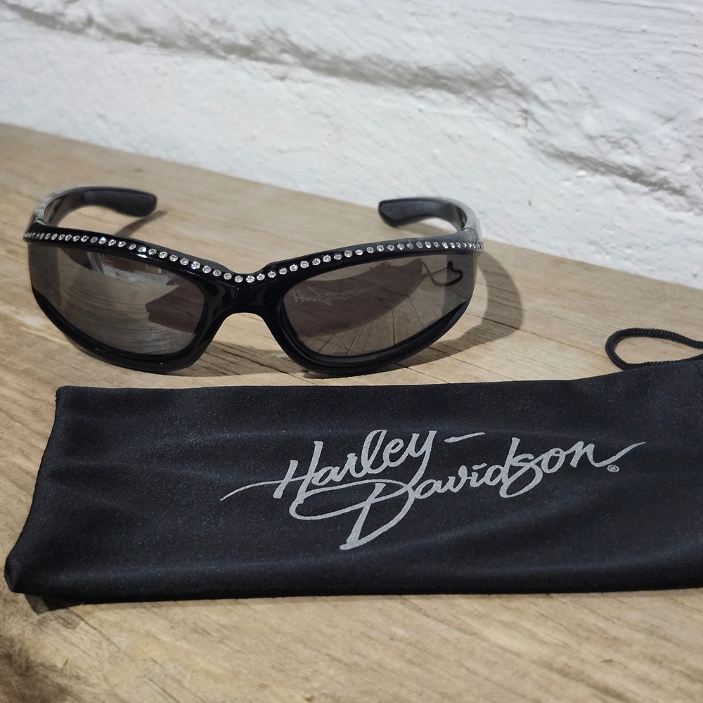 Harley Davidson Marilyn 11 Global Vision Black Rhinestone Riding Sunglasses